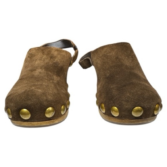 Tory Burch Blythe Studded Suede Clogs – Arabica Brown Size 6 - Picture 8 of 13